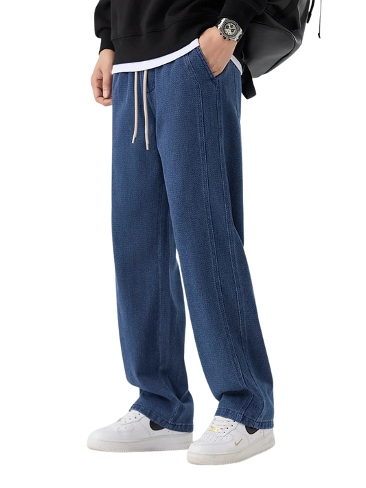 Jeans Uomo Loose Fit Nero con Tasche Posteriori