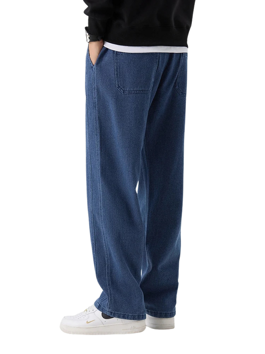 Jeans Uomo Loose Fit Nero con Tasche Posteriori