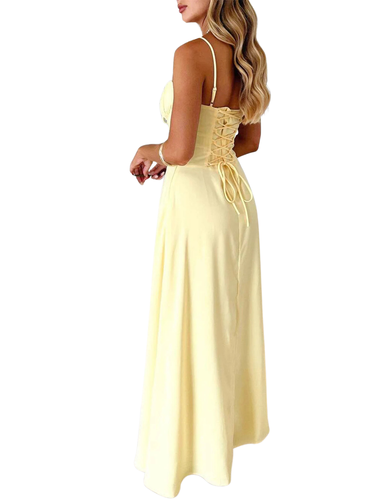 abito lungo con spalline sottili